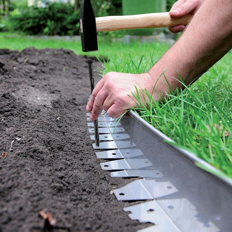 DharBnt 200Pcs 8-Inch Plastic Landscape Edging Spikes, Spiral Anchoring Nails for Weed Barrier, Paver Edging, Landscape Edging, Artificial Turf, Grass Pathways, and More - Image 4